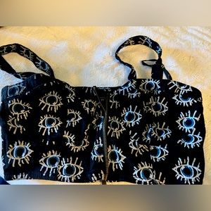 Evil Twin Eye bandeau zip up crop